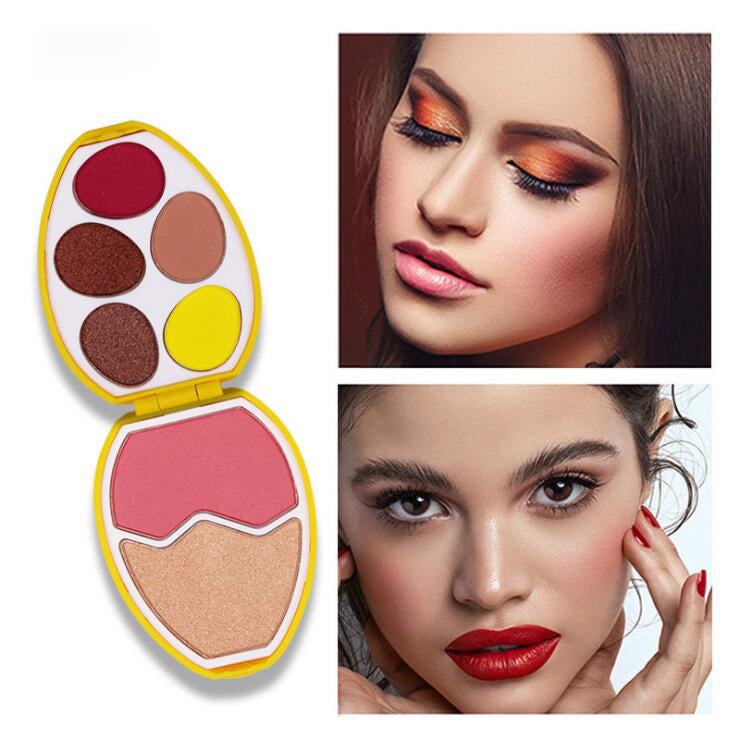 Egg Shape Multi Shimmer Pressed Pigment Eye Shadow & Blush Palette (Pack of 4)