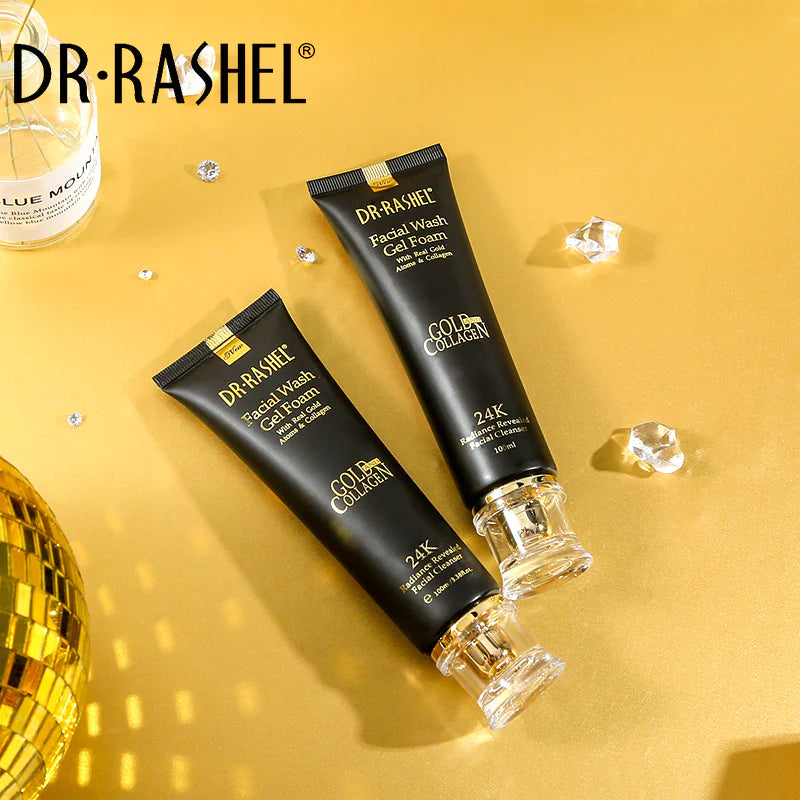 Dr Rashel Facial wash Gel Foam with Real Gold Atoms & Collagen