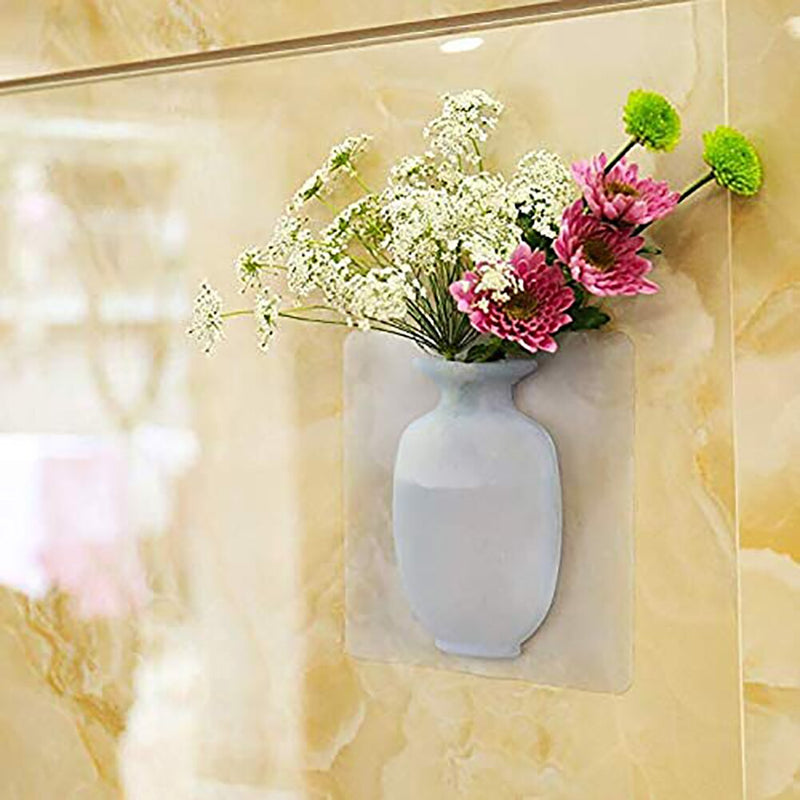 Silicone Flower Vase Self-Adhesive Home Decoration PACK OF 3