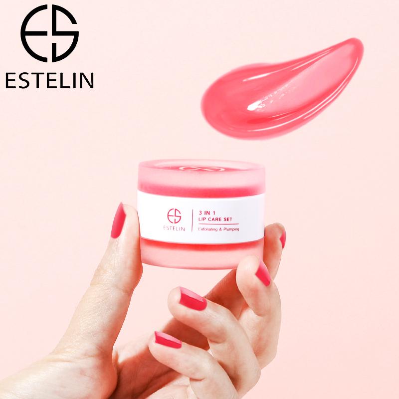 ESTELIN 3 in 1 Lip Care Set Cherry Sugar Lip Scrub Moisturizing Lip Balm