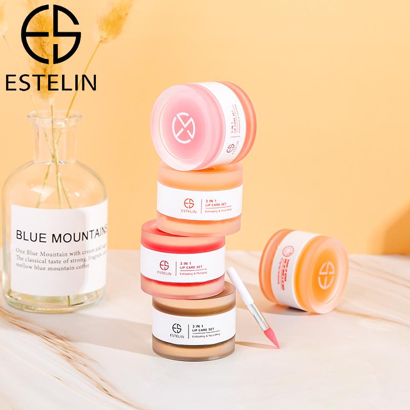 ESTELIN Peach Sugar Exfoliating and Hydrating 3 in 1 Lip Care Set