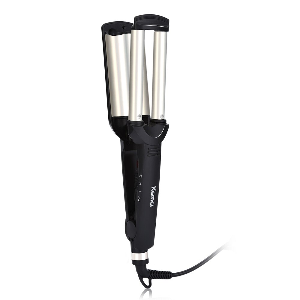 Kemei KM-2022 Hair Curling Ceramic 3 Barrel Clamp Curler