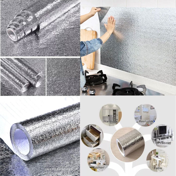 KITCHEN OIL PROOF SELF ADHESIVE ALUMINUM FOIL STICKERS