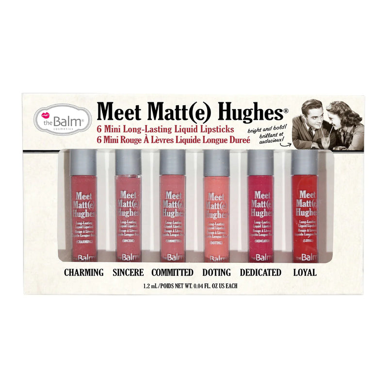 The Balm Meet Matte Hughes Mini Long-Lasting Liquid Lipgloss (Pack of 6)