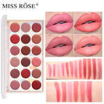 Miss Rose 18 Colors Matte Long Lasting Waterproof Nourishing Lip Cream Palette