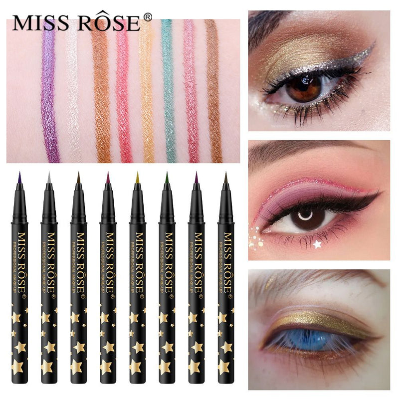 Miss Rose Glitter Waterproof Eyeliner 8 Pcs Set