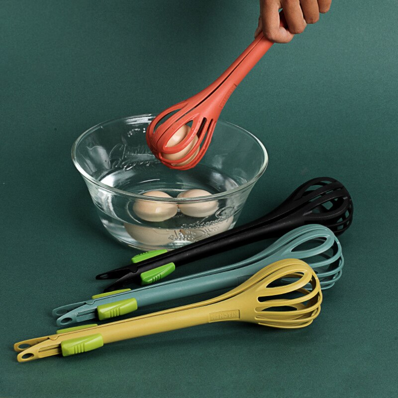 Multifunctional Egg Beater Eggs Milk Whisk Pasta Tongs Food Clip Manual Mixer