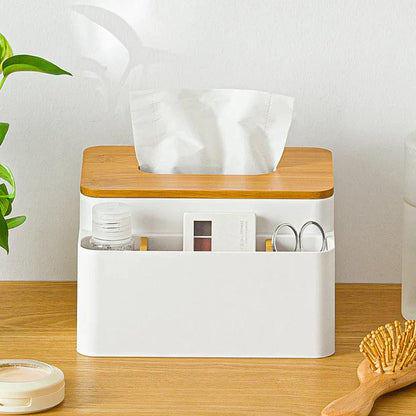 Bamboo Top 2 Partition Tissue Box