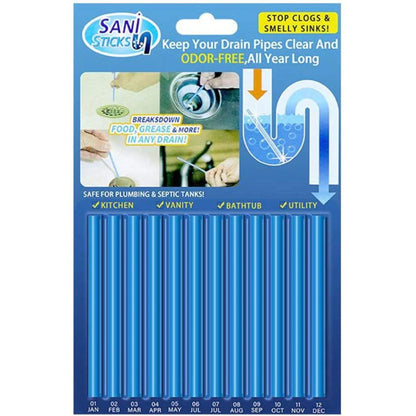 12 Pcs Cleaning Sani Sticks For Home Kitchen Sink