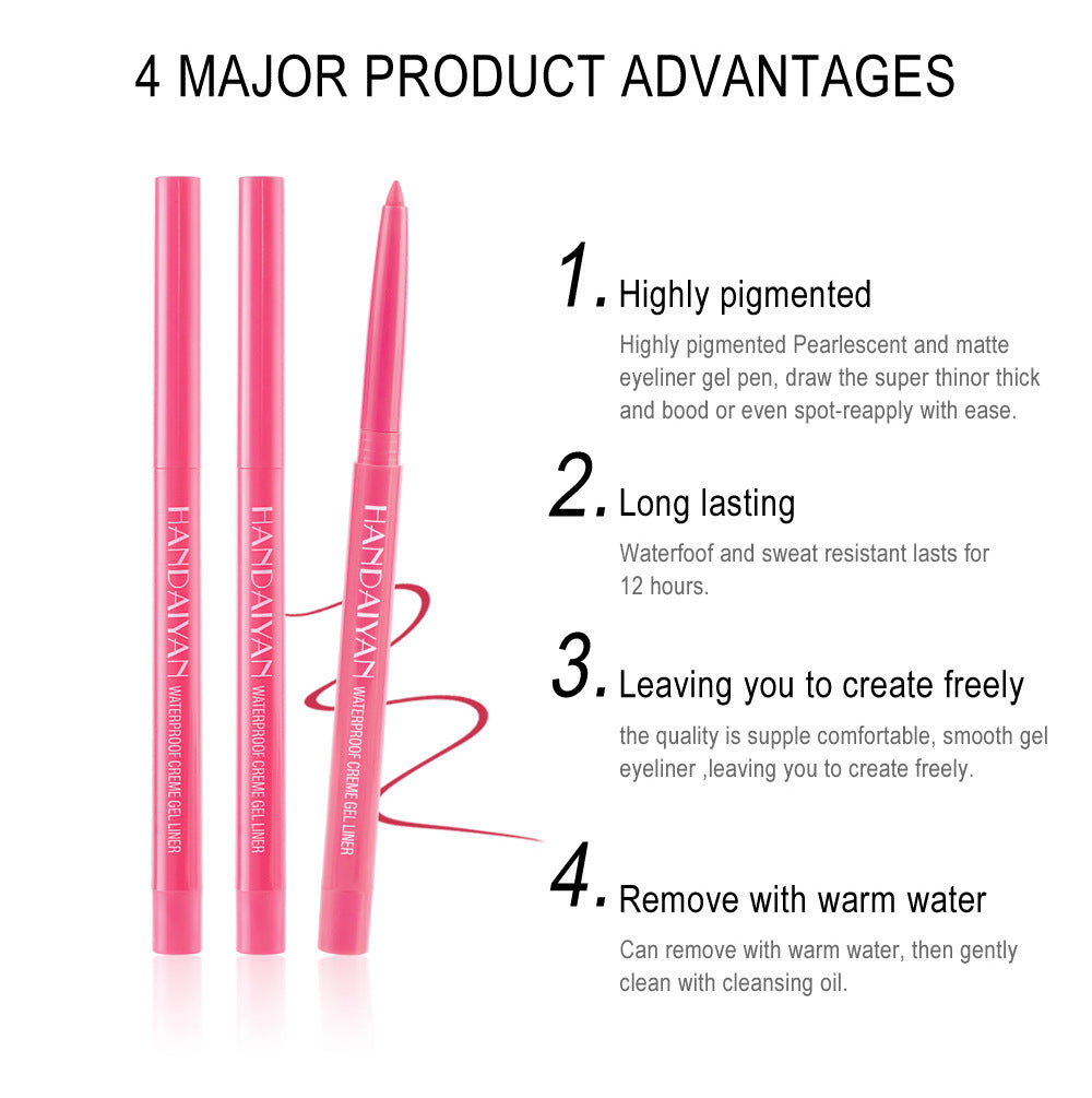 Handaiyan Creme Gel Neon Eyeliner Pen Waterproof (Set of 12pcs)
