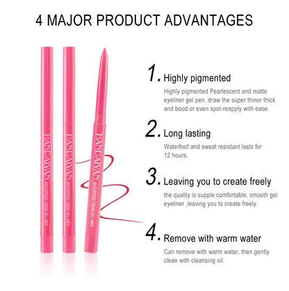 Handaiyan Creme Gel Neon Eyeliner Pen Waterproof (Set of 12pcs)