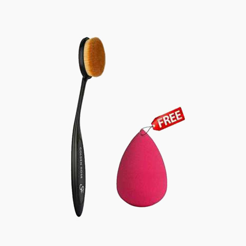 Pack Of 2 Oval Makeup Brush And Beauty Blender For Women