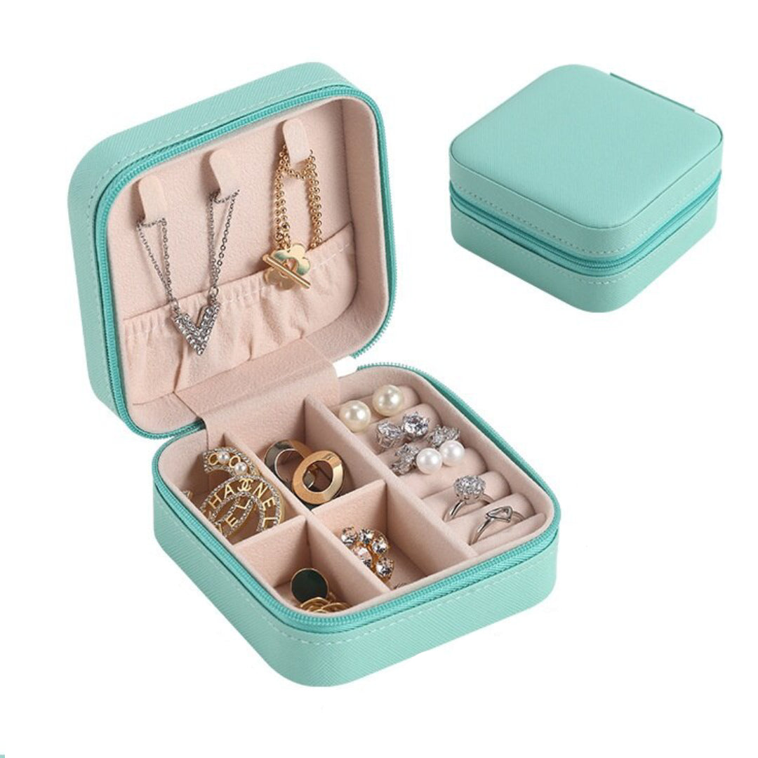 Portable Jewelry Storage Box Organizer Leather