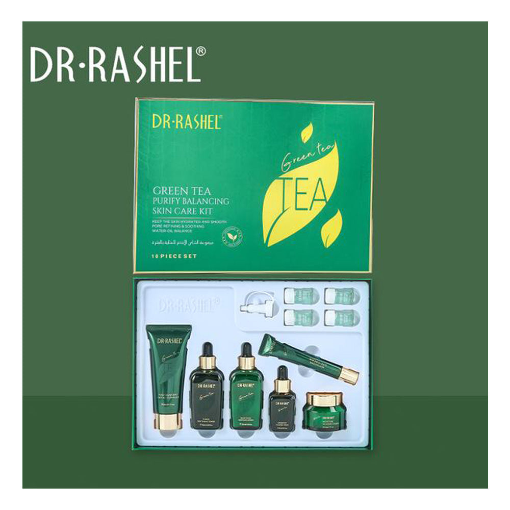 DR RASHEL Green Tea Purify Balancing Skin Care Set 10pcs Facial Care Kit