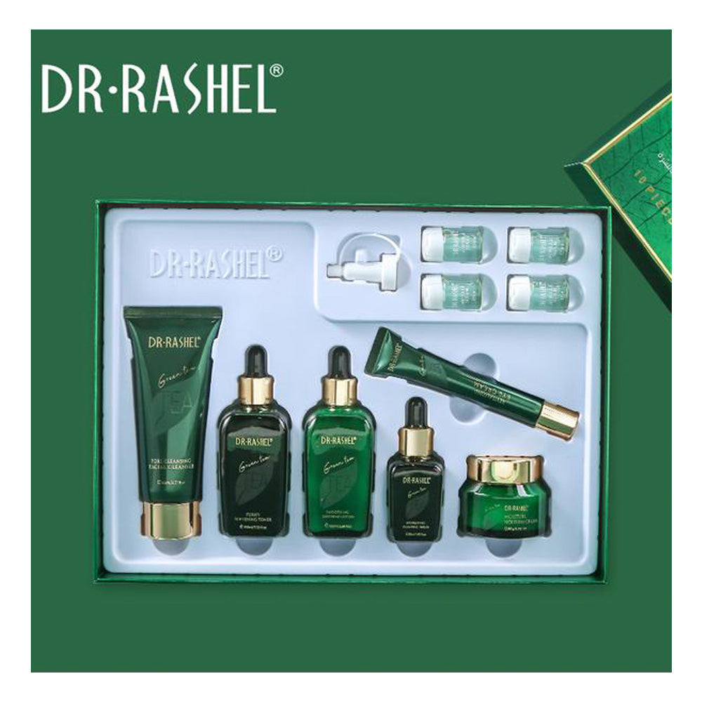 DR RASHEL Green Tea Purify Balancing Skin Care Set 10pcs Facial Care Kit