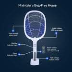 Sogo Rechargeable Electric Mosquito Killer Racket Glow Electric Fly Swatter, Rechargeable Bug Zapper