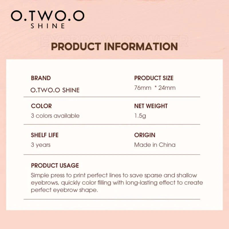 O.TWO.O One Step Hairline & Eyebrow Shaping Stamp Waterproof with Stencils