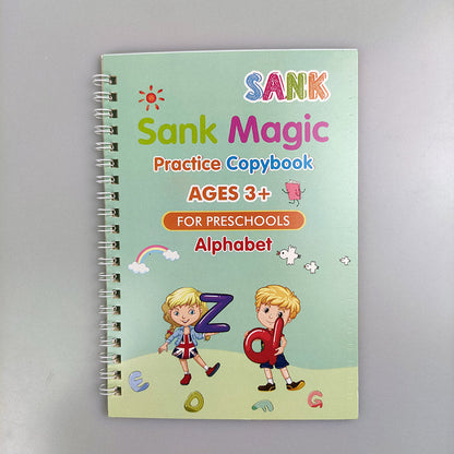 Pack of 4 Magic Calligraphy Handwriting Books And Magic Pen for Kids