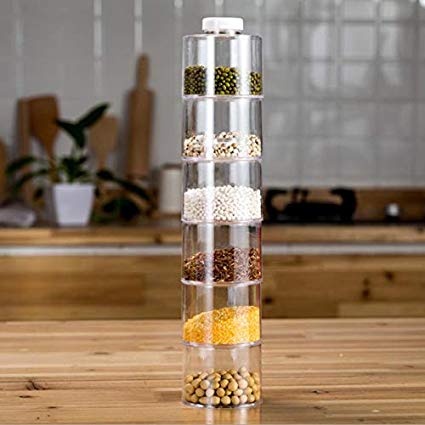 Set of 6 Spice Tower Self Stacking Spice-Bottles