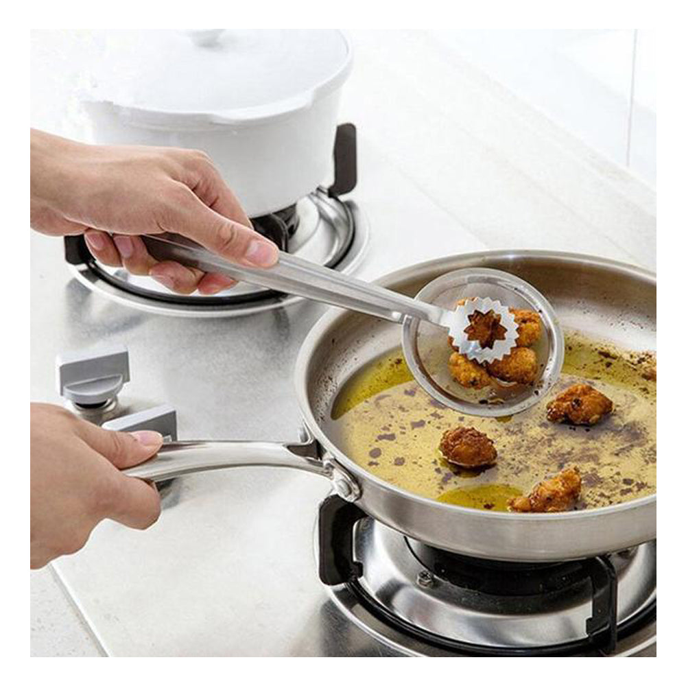 Frying Tong With Strainer Stainless Steel