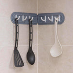 Wall-Mounted Corner Wall Hook, Multi-Functional Six Hooks Rack, Space-Saving Kitchen Bathroom Hanger