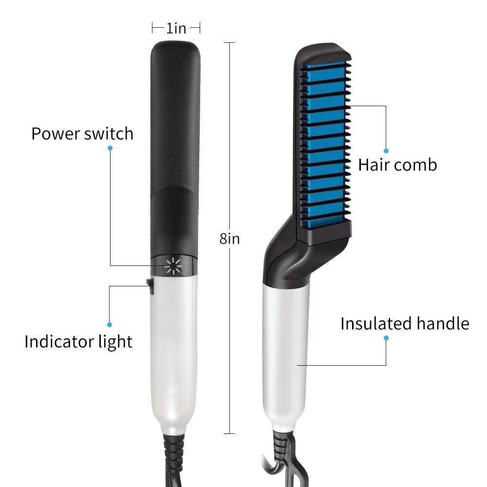 Electric Beard Straightener for Men Multifunctional Ionic Beard Straightening Hair Style Electric Hot Comb