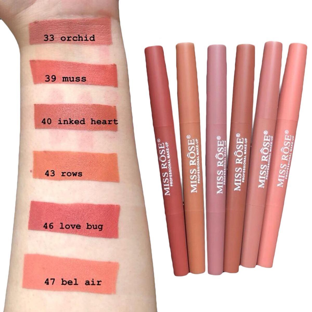 Miss rose 2in1 Lipsticks (Pack of 6)