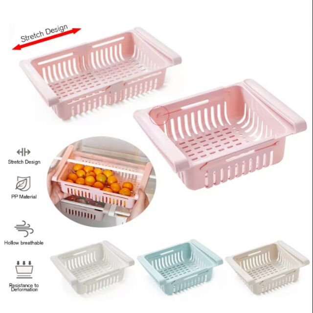 Adjustable Fridge Storage Basket Food Organizer