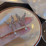 Fashion Jewellery Metal Butterfly Earring Silver
