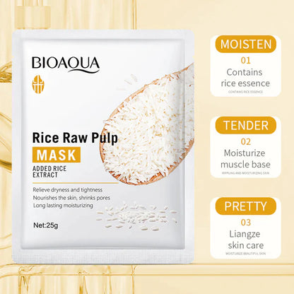 BIOAQUA Rice Raw Pulp Moisturizing Face Sheet Mask