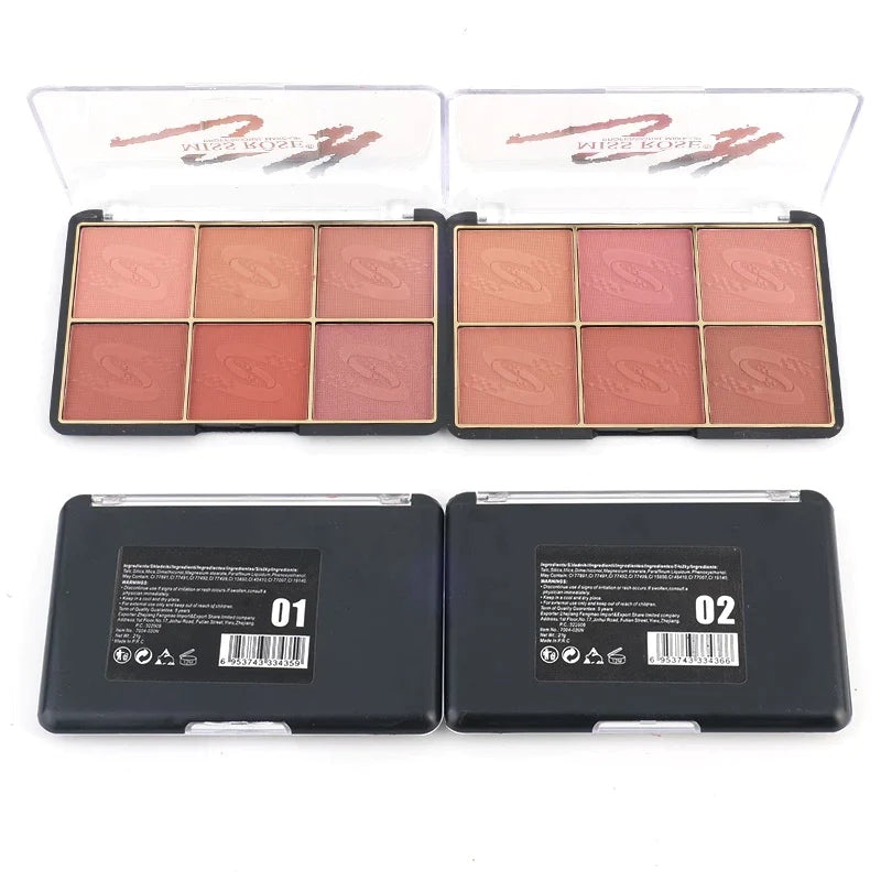 Miss Rose 4 color Blush + 2 Color Bronzer Palette