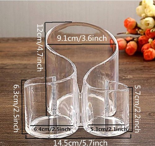 3 Compartments Cosmetic Organizer Transparent Box Acrylic