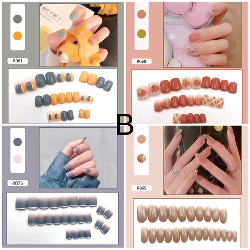 O.Two.O Fancy Nails with Glue  4 Pack