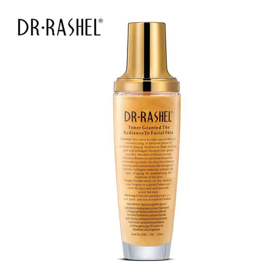 Dr Rashel Toner with Real Gold Atoms & Collagen 24K Granted the Radiance to Facial Skin