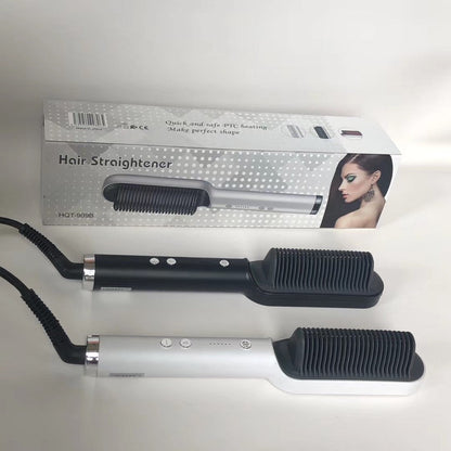 Ceramic Heated Hair Brush - Hair straightener  - HQT-909B