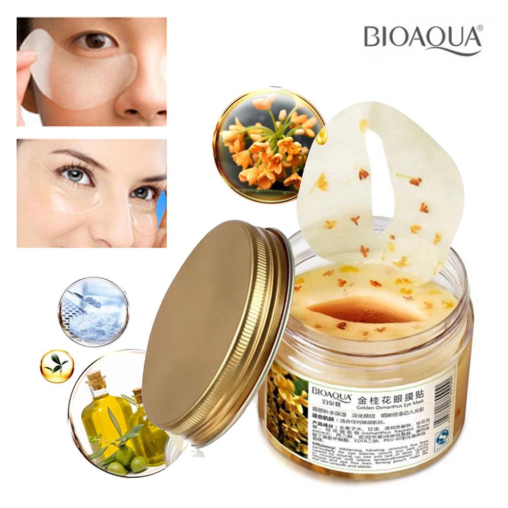 BIOAQUA 80PCS/BOTTLE GOLD OSMANTHUS EYE MASK COLLAGEN