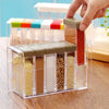 6 Piece Clear Seasoning Rack Spice Pots / Multipurpose Acrylic Containers