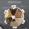 Wall Mounted 6 Grids Grain Storage Wheel Rotatable Cereal Container