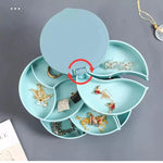 Multilayer Rotating Plastic Jewelry Organizer With Mirror, Earrings Display Stand, Small Accessories Storage Box