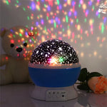 3D Night Light Projector Color Changing USB Rotating Star Lamp