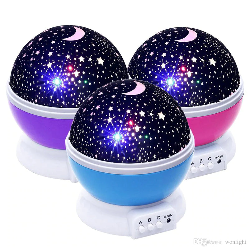 3D Night Light Projector Color Changing USB Rotating Star Lamp