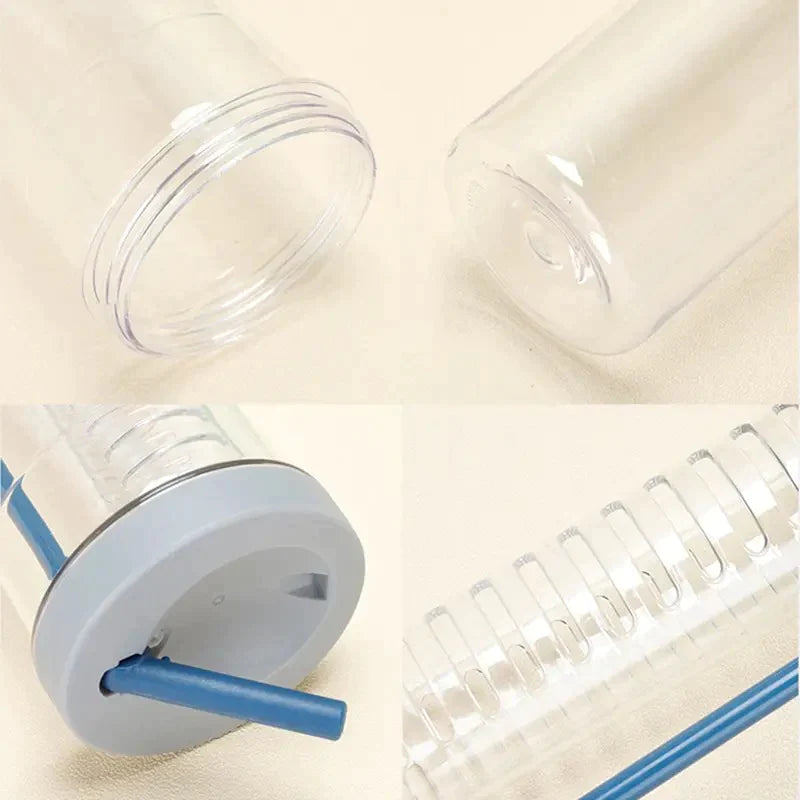 Acrylic Infusing Bottle 700ML Portable Plastic Water Bottle With Straw