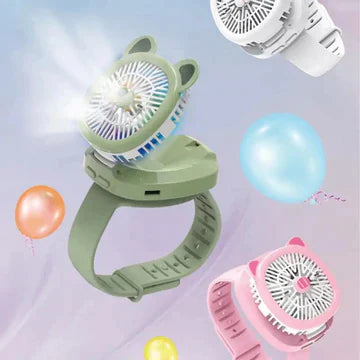 Mini USB Rechargeable Fan Cartoon Watch Cute Fan For Kids