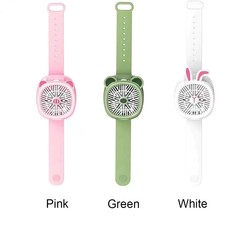 Mini USB Rechargeable Fan Cartoon Watch Cute Fan For Kids