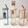 Acrylic Infusing Bottle 700ML Portable Plastic Water Bottle With Straw