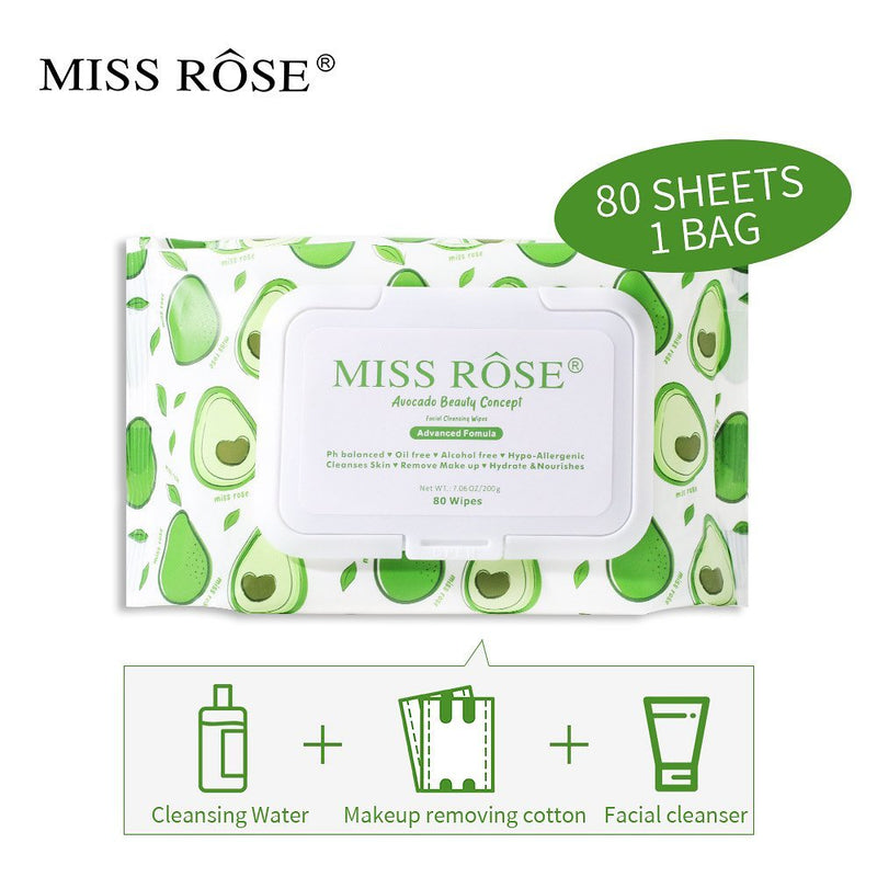 Miss Rose Avocado Beauty Concept Facial Cleaning Wipes.