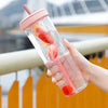 Acrylic Infusing Bottle 700ML Portable Plastic Water Bottle With Straw
