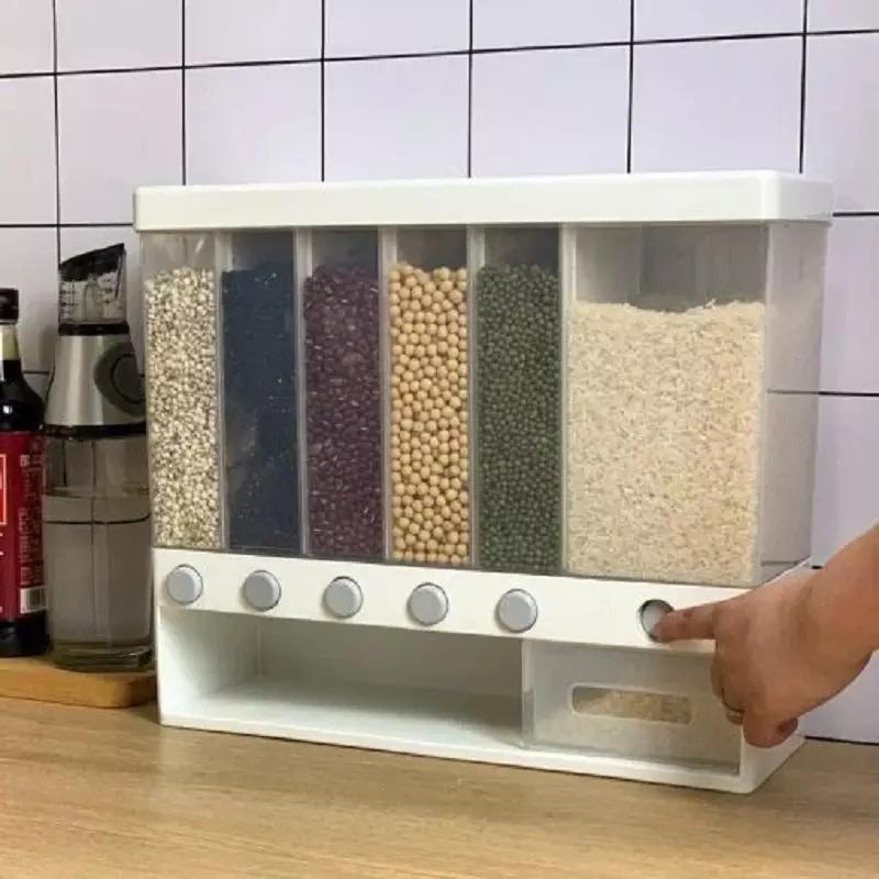 10 kg Cereal Dispenser, Wall-Mounted Dry Food Dispenser, Cereal Food Storage Container, Kitchen Storage Tank