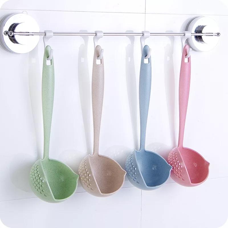 2 in 1 Filter Colander, Long Handle Soup Spoon, Soup Ladle