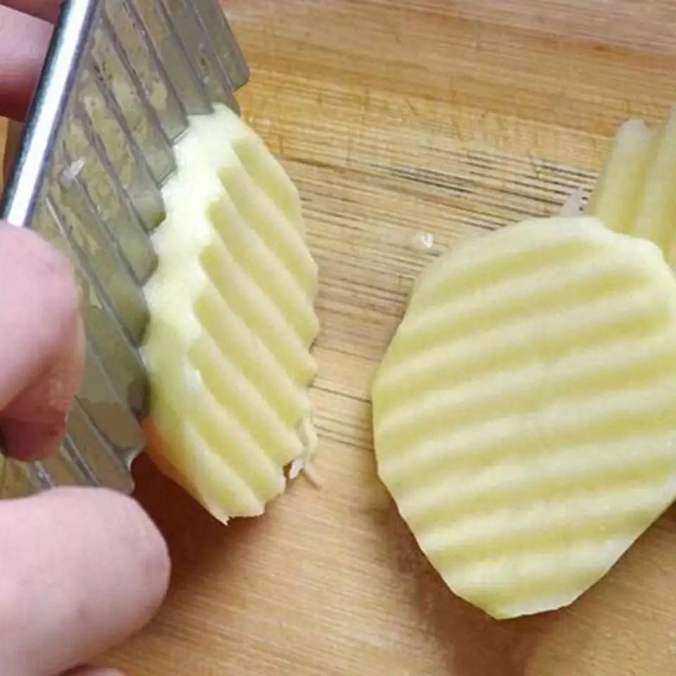 Stainless Steel Wavy Knife, Multi functional Potato Knife, Potato Slicer